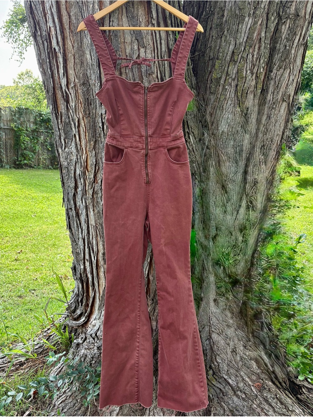 Free People Brown/Red CRVY 2nd Ave One Piece jumpsuit - Picture 2 of 15